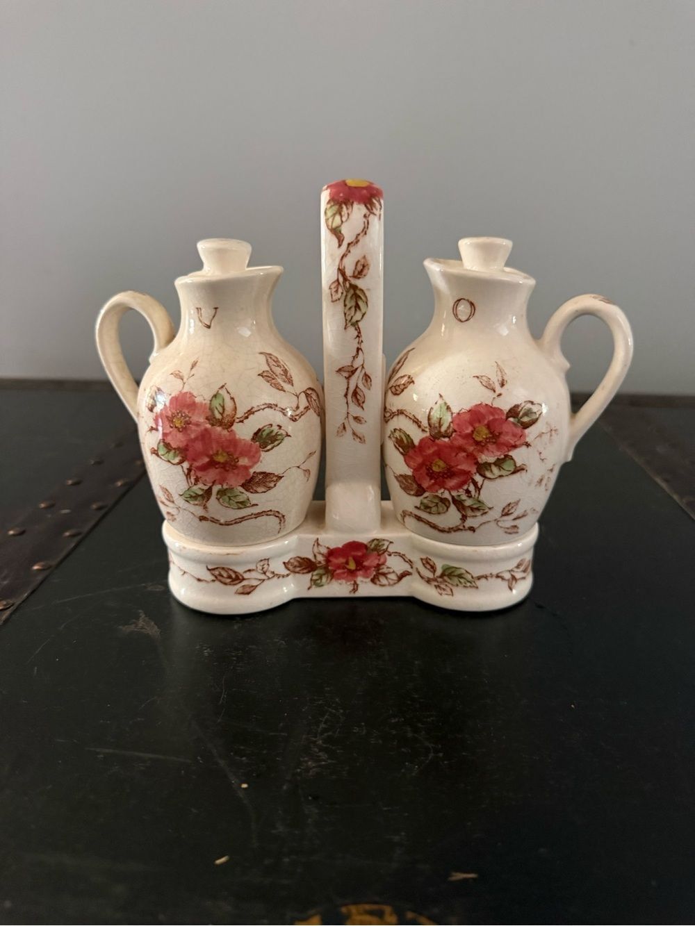 Vintage Nasco Springtime Oil & Vinegar Cruet Set
